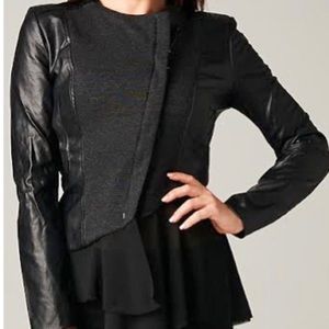 KARLIE BLACK FAUX LEATHER MOTO JACKET